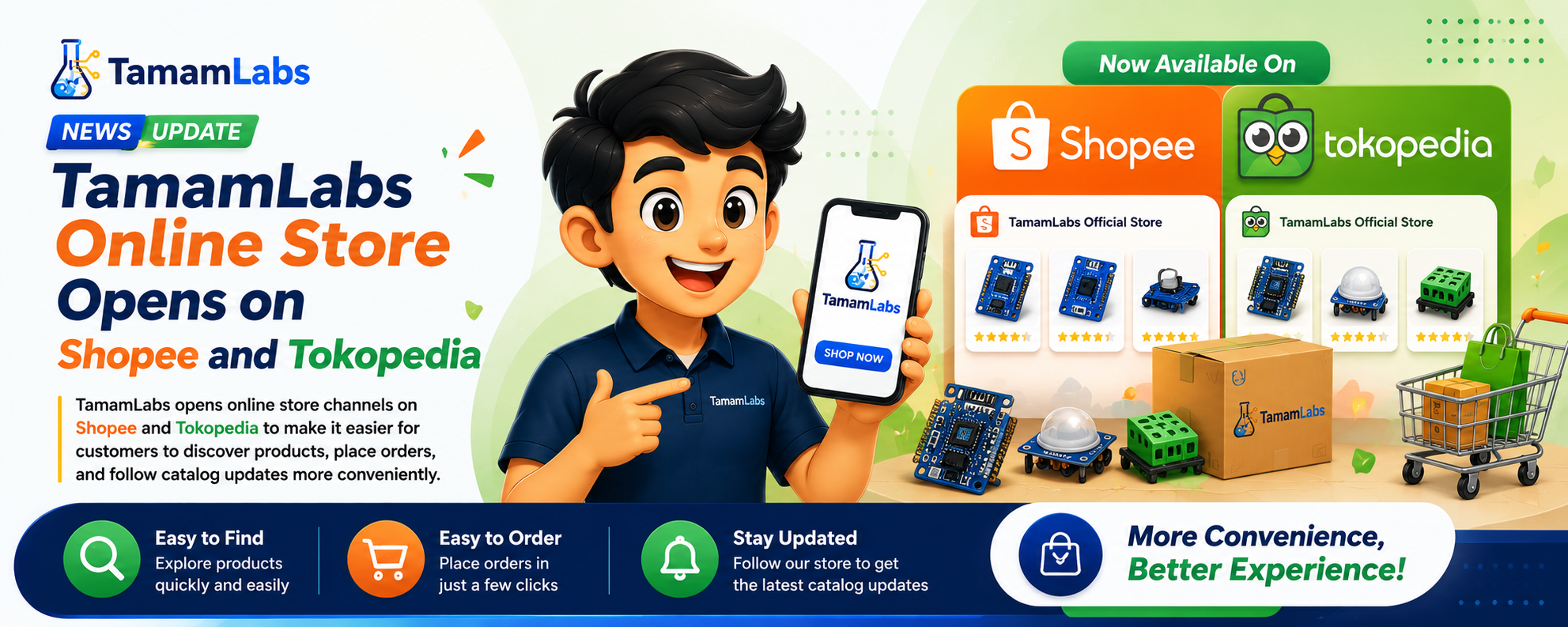 Toko Online TamamLabs Hadir di Shopee dan Tokopedia