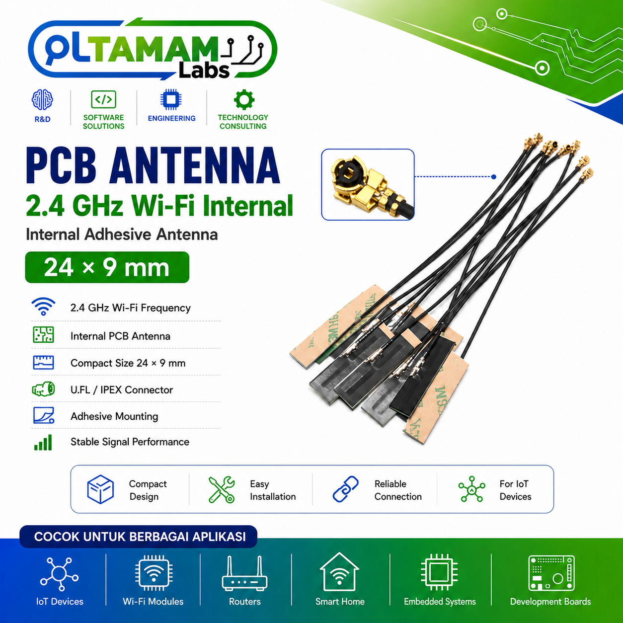 Antena 2.4G 2.4GHz 5dBi WiFi Soft Antenna IPEX untuk ESP8266 ESP32