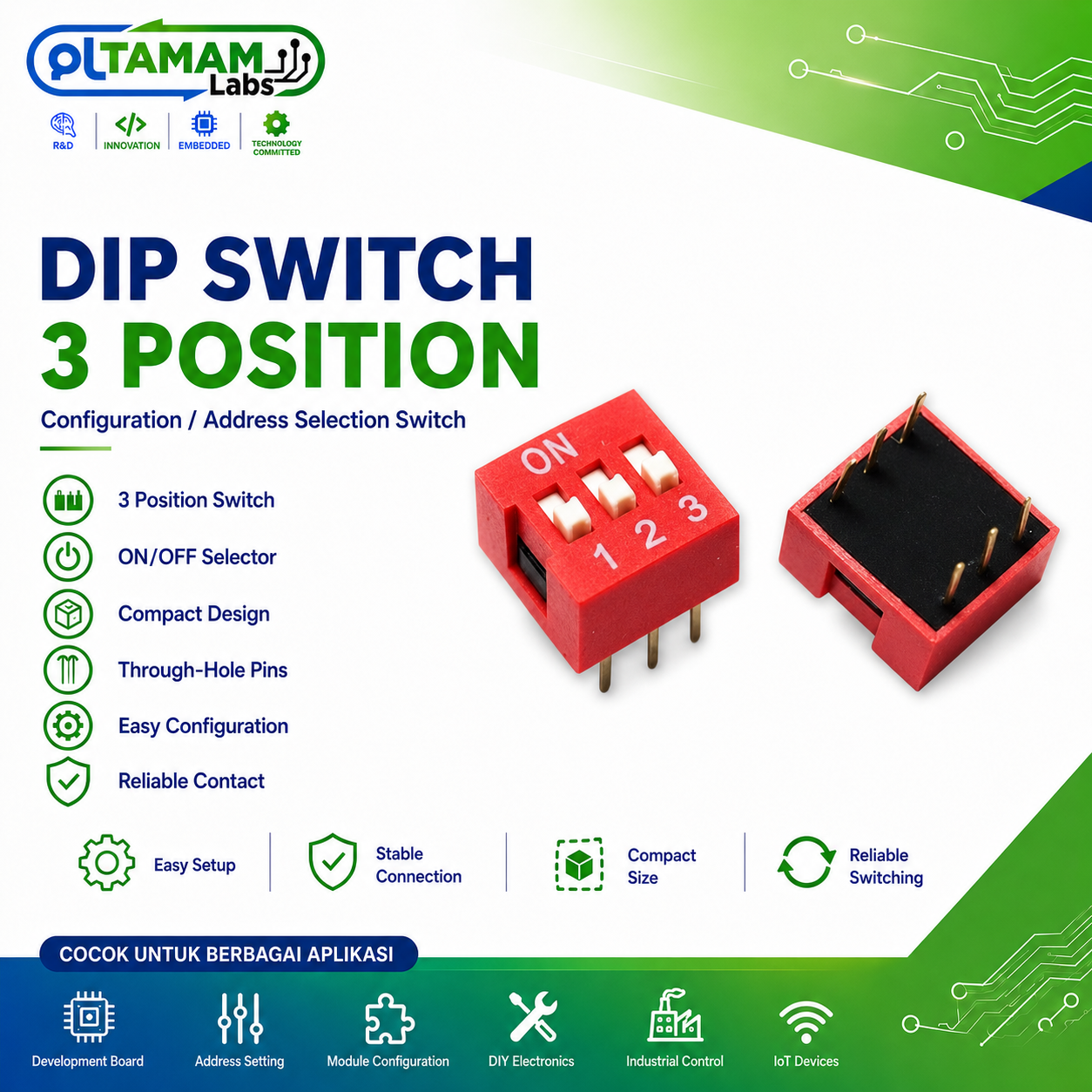 DIP Switch 3 Posisi / 3 Position DIP Switch / Saklar DIP 3 Channel