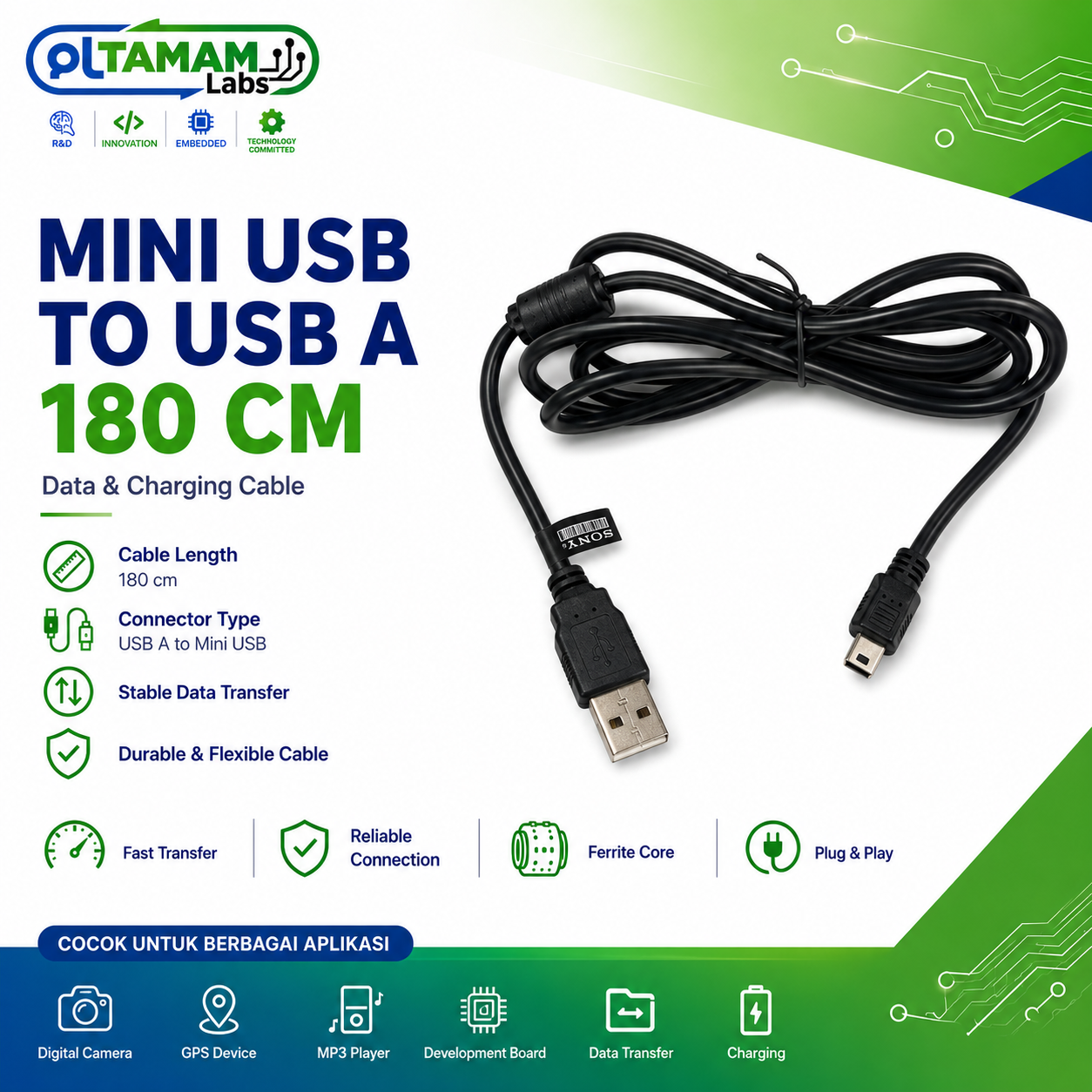 Kabel Data Mini USB to USB-A 180 cm SONY
